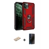 MARSİLYAN™- iPhone 11 Pro Max Kılıf Ahenk Klasik Koleksiyonu - Siyah 3D Antistatik Hayalet Cam Ekran Koruyucu + Renkli Kamera Lens Koruma Cam - YL