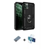 MARSİLYAN™- iPhone 11 Pro Max Kılıf Ahenk Klasik Koleksiyonu - Siyah 3D Antistatik Seramik Nano Ekran Koruyucu + Metal Kamera Lens Koruma Cam - MR
