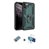 MARSİLYAN™- iPhone 11 Pro Max Kılıf Ahenk Klasik Koleksiyonu - Siyah 3D Antistatik Seramik Nano Ekran Koruyucu + Metal Kamera Lens Koruma Cam - SH