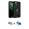MARSİLYAN™- iPhone 11 Pro Max Kılıf Ahenk Klasik Koleksiyonu - Siyah 3D Antistatik Seramik Nano Ekran Koruyucu + Rainbow Kamera Lens Koruma Cam - YL