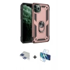 MARSİLYAN™- iPhone 11 Pro Max Kılıf Ahenk Klasik Koleksiyonu - Siyah 3D Antistatik Seramik Nano Ekran Koruyucu + Pers Alüminyum Kamera Lens - LT