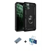 MARSİLYAN™- iPhone 11 Pro Max Kılıf Ahenk Klasik Koleksiyonu - Siyah 3D Antistatik Seramik Nano Ekran Koruyucu + Metal Kamera Lens Koruma Cam - AKYL