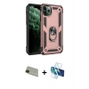 MARSİLYAN™- iPhone 11 Pro Max Kılıf Ahenk Klasik Koleksiyonu - Siyah 3D Antistatik Seramik Nano Ekran Koruyucu + Rainbow Kamera Lens Koruma Cam - YL