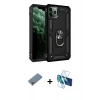 MARSİLYAN™- iPhone 11 Pro Max Kılıf Ahenk Klasik Koleksiyonu - Siyah 3D Antistatik Seramik Nano Ekran Koruyucu + Metal Kamera Lens Koruma Cam - GD