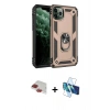 MARSİLYAN™- iPhone 11 Pro Max Kılıf Ahenk Klasik Koleksiyonu - Siyah 3D Antistatik Seramik Nano Ekran Koruyucu + Pers Alüminyum Kamera Lens - KI
