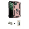 MARSİLYAN™- iPhone 11 Pro Max Kılıf Ahenk Klasik Koleksiyonu - Siyah 6D Mat Seramik Hayalet Nano Ekran Koruyucu + Rainbow Kamera Lens Koruma Cam - YL