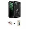 MARSİLYAN™- iPhone 11 Pro Max Kılıf Ahenk Klasik Koleksiyonu - Siyah 6D Mat Seramik Hayalet Nano Ekran Koruyucu + Kırmızı Pers Alüminyum Kamera Lens