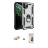 MARSİLYAN™- iPhone 11 Pro Max Kılıf Ahenk Klasik Koleksiyonu - Siyah 6D Mat Seramik Hayalet Nano Ekran Koruyucu + Renkli Kamera Lens Koruma Cam - PE