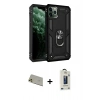 MARSİLYAN™- iPhone 11 Pro Max Kılıf Ahenk Klasik Koleksiyonu - Siyah Bilvis Hayalet Cam Ekran Koruyucu + Rainbow Kamera Lens Koruma Cam - GD