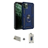 MARSİLYAN™- iPhone 11 Pro Max Kılıf Ahenk Klasik Koleksiyonu - Siyah Bilvis Hayalet Cam Ekran Koruyucu + Rainbow Kamera Lens Koruma Cam - GD