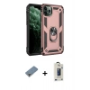 MARSİLYAN™- iPhone 11 Pro Max Kılıf Ahenk Klasik Koleksiyonu - Siyah Bilvis Hayalet Cam Ekran Koruyucu + Metal Kamera Lens Koruma Cam - GD