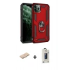 MARSİLYAN™- iPhone 11 Pro Max Kılıf Ahenk Klasik Koleksiyonu - Siyah Bilvis Hayalet Cam Ekran Koruyucu + Renkli Kamera Lens Koruma Cam - MI