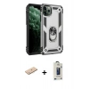 MARSİLYAN™- iPhone 11 Pro Max Kılıf Ahenk Klasik Koleksiyonu - Siyah Bilvis Hayalet Cam Ekran Koruyucu + Renkli Kamera Lens Koruma Cam - MI