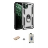 MARSİLYAN™- iPhone 11 Pro Max Kılıf Ahenk Klasik Koleksiyonu - Siyah Bilvis Hayalet Cam Ekran Koruyucu + Renkli Kamera Lens Koruma Cam - SI