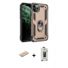 MARSİLYAN™- iPhone 11 Pro Max Kılıf Ahenk Klasik Koleksiyonu - Siyah Bilvis Hayalet Cam Ekran Koruyucu + Renkli Kamera Lens Koruma Cam - YL
