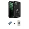 MARSİLYAN™- iPhone 11 Pro Max Kılıf Ahenk Klasik Koleksiyonu - Siyah Bilvis Hayalet Cam Ekran Koruyucu + Shine Kamera Lens Koruma Cam - SH