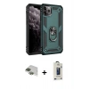 MARSİLYAN™- iPhone 11 Pro Max Kılıf Ahenk Klasik Koleksiyonu - Siyah Bilvis Hayalet Cam Ekran Koruyucu + Pers Alüminyum Kamera Lens - YL
