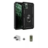 MARSİLYAN™- iPhone 11 Pro Max Kılıf Ahenk Klasik Koleksiyonu - Siyah Joko Magic 5D Hayalet Cam + Pers Alüminyum Kamera Lens - SH