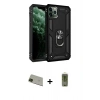 MARSİLYAN™- iPhone 11 Pro Max Kılıf Ahenk Klasik Koleksiyonu - Siyah Joko Magic 5D Hayalet Cam + Rainbow Kamera Lens Koruma Cam - YL