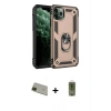 MARSİLYAN™- iPhone 11 Pro Max Kılıf Ahenk Klasik Koleksiyonu - Siyah Joko Magic 5D Hayalet Cam + Rainbow Kamera Lens Koruma Cam - YL