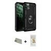 MARSİLYAN™- iPhone 11 Pro Max Kılıf Ahenk Klasik Koleksiyonu - Siyah Mat Seramik Nano Ekran Koruyucu + Gold Rainbow Kamera Lens Koruma Cam