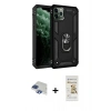 MARSİLYAN™- iPhone 11 Pro Max Kılıf Ahenk Klasik Koleksiyonu - Siyah Mat Seramik Nano Ekran Koruyucu + Pers Alüminyum Kamera Lens - LT