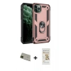 MARSİLYAN™- iPhone 11 Pro Max Kılıf Ahenk Klasik Koleksiyonu - Siyah Mat Seramik Nano Ekran Koruyucu + Rainbow Kamera Lens Koruma Cam - YL