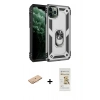 MARSİLYAN™- iPhone 11 Pro Max Kılıf Ahenk Klasik Koleksiyonu - Siyah Mat Seramik Nano Ekran Koruyucu + Renkli Kamera Lens Koruma Cam - TU