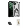 MARSİLYAN™- iPhone 11 Pro Max Kılıf Ahenk Klasik Koleksiyonu - Siyah Mat Seramik Nano Ekran Koruyucu + Kamera Lens Koruma Cam - SF