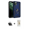 MARSİLYAN™- iPhone 11 Pro Max Kılıf Ahenk Klasik Koleksiyonu - Siyah Mat Seramik Nano Ekran Koruyucu + Kamera Lens Koruma Cam - SF