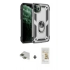 MARSİLYAN™- iPhone 11 Pro Max Kılıf Ahenk Klasik Koleksiyonu - Siyah Mat Seramik Nano Ekran Koruyucu + Pers Alüminyum Kamera Lens - YL