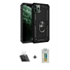MARSİLYAN™- iPhone 11 Pro Max Kılıf Ahenk Klasik Koleksiyonu - Siyah Polymer Nano Ekran Koruyucu + Kamera Lens Koruma Cam - SF