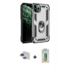 MARSİLYAN™- iPhone 11 Pro Max Kılıf Ahenk Klasik Koleksiyonu - Siyah Polymer Nano Ekran Koruyucu + Pers Alüminyum Kamera Lens - LT