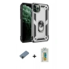 MARSİLYAN™- iPhone 11 Pro Max Kılıf Ahenk Klasik Koleksiyonu - Siyah Polymer Nano Ekran Koruyucu + Shine Kamera Lens Koruma Cam - SH