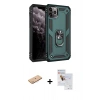 MARSİLYAN™- iPhone 11 Pro Max Kılıf Ahenk Klasik Koleksiyonu - Siyah Seramik Nano Ekran Koruyucu + Renkli Kamera Lens Koruma Cam - PE