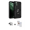 MARSİLYAN™- iPhone 11 Pro Max Kılıf Ahenk Klasik Koleksiyonu - Siyah Seramik Nano Ekran Koruyucu + Pers Alüminyum Kamera Lens - SH