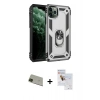 MARSİLYAN™- iPhone 11 Pro Max Kılıf Ahenk Klasik Koleksiyonu - Siyah Seramik Nano Ekran Koruyucu + Rainbow Kamera Lens Koruma Cam - YL