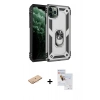 MARSİLYAN™- iPhone 11 Pro Max Kılıf Ahenk Klasik Koleksiyonu - Siyah Seramik Nano Ekran Koruyucu + Renkli Kamera Lens Koruma Cam - TU