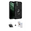 MARSİLYAN™- iPhone 11 Pro Max Kılıf Ahenk Klasik Koleksiyonu - Siyah Seramik Nano Ekran Koruyucu + Kamera Lens Koruma Cam - SF