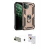 MARSİLYAN™- iPhone 11 Pro Max Kılıf Ahenk Klasik Koleksiyonu - Siyah Seramik Nano Ekran Koruyucu + Rainbow Kamera Lens Koruma Cam - YL