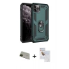 MARSİLYAN™- iPhone 11 Pro Max Kılıf Ahenk Klasik Koleksiyonu - Siyah Seramik Nano Ekran Koruyucu + Rainbow Kamera Lens Koruma Cam - YL