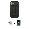 MARSİLYAN™- iPhone 11 Pro Max Kılıf Ahenk Klasik - Şeffaf 360 Full Body Arka Koruyucu + Pers Alüminyum Kamera Lens - LT