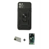 MARSİLYAN™- iPhone 11 Pro Max Kılıf Ahenk Klasik - Şeffaf 360 Full Body Arka Koruyucu + Rainbow Kamera Lens Koruma Cam - YL