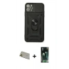 MARSİLYAN™- iPhone 11 Pro Max Kılıf Ahenk Klasik - Şeffaf 360 Full Body Arka Koruyucu + Rainbow Kamera Lens Koruma Cam - GD