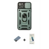MARSİLYAN™- iPhone 11 Pro Max Kılıf Ahenk Klasik - Şeffaf Pasifik Cam Ekran Koruyucu + Shine Kamera Lens Koruma Cam - GD