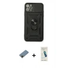 MARSİLYAN™- iPhone 11 Pro Max Kılıf Ahenk Klasik - Şeffaf Pasifik Cam Ekran Koruyucu + Shine Kamera Lens Koruma Cam - GD