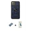 MARSİLYAN™- iPhone 11 Pro Max Kılıf Ahenk Klasik - Şeffaf Pasifik Cam Ekran Koruyucu + Metal Kamera Lens Koruma Cam - MI
