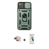 MARSİLYAN™- iPhone 11 Pro Max Kılıf Ahenk Klasik - Şeffaf Pasifik Cam Ekran Koruyucu + Pers Alüminyum Kamera Lens - KI