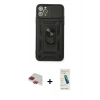 MARSİLYAN™- iPhone 11 Pro Max Kılıf Ahenk Klasik - Şeffaf Pasifik Cam Ekran Koruyucu + Pers Alüminyum Kamera Lens - KI