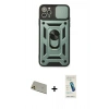 MARSİLYAN™- iPhone 11 Pro Max Kılıf Ahenk Klasik - Şeffaf Pasifik Cam Ekran Koruyucu + Rainbow Kamera Lens Koruma Cam - GD